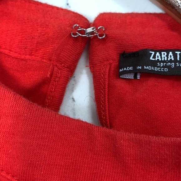 ZARA TRAFALUC size 6 orange off shoulder bodycon blouse - Picture 9 of 10